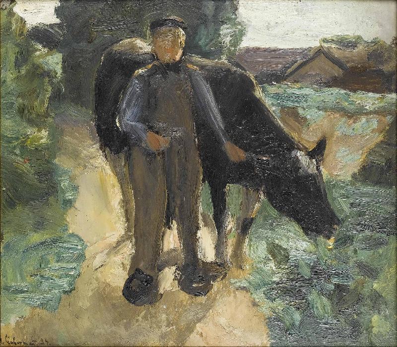 Max Liebermann A farmer with his cow oil painting image